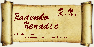 Radenko Nenadić vizit kartica